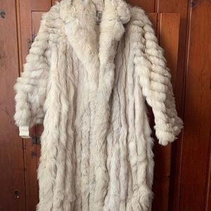 Natural Norwegian Blue Fox Long Coat, Size Large